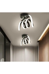 Livora Lighting Burgu Siyah Tavana Sıfır 3 Renk Işıklı Led Avize - 3