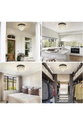 Livora Lighting Retro Siyah Kristal Taşlı Modern Salon Yatak Odası Lüks Plafonyer Avize - 2