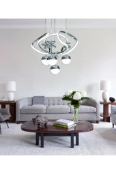 Livora Lighting Alice Modern Sarkıt Kelebekli Krom 3 Kademeli Ledli Avize - 1