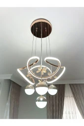 Livora Lighting Alice Modern Sarkıt Kelebekli Gold Sarı 3 Kademeli Ledli Avize - 1