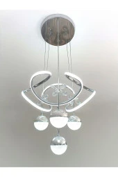 Livora Lighting Alice Modern Sarkıt Kelebek Taşlı Krom Led Avize - 1