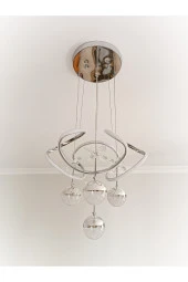 Livora Lighting Alice Modern Sarkıt Kelebek Taşlı Krom Led Avize - 2