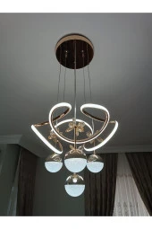 Livora Lighting Alice Modern Sarkıt Kelebekli Gold Sarı 3 Kademeli Ledli Avize - 3