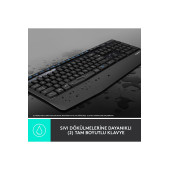 logitech MK345 Kablosuz Klavye Mouse Set Türkçe Siyah Wireless Combo - 2