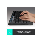 logitech MK345 Kablosuz Klavye Mouse Set Türkçe Siyah Wireless Combo - 4