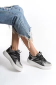 Kadın Bağcıklı Leopar Detaylı Rahat Günlük Spor Ayakkabı thumbnail 7