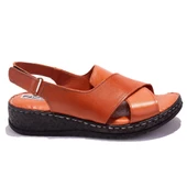 Dagoster DZA07-60021036 Taba Günlük Ortopedik Deri Kadın sandalet - 2