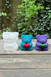 Teddy Bear Göl Dokulu Büyük Tekli Silikon Mum Kalıbı - 4