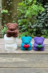Teddy Bear Göl Dokulu Büyük Tekli Silikon Mum Kalıbı - 5