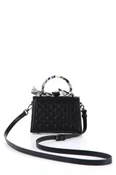 Elatae Kadın Omuz Askılı Taşlı Abiye Günlük El Çantası Siyah 17131 thumbnail 3