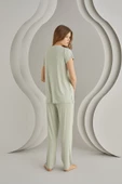 Yeşil Viskon Sütyenli Pijama Takımı - 3