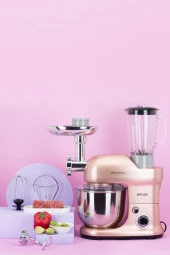 EMSAN BELLA GUSTO MAXİ GOLDEN PİNK STAND MİKSER MUTFAK ŞEFİ 1300W 5 LT PEMBE - 1