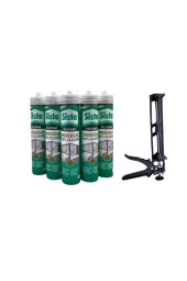 Plastik Silikon Tabancası ve Şeffaf Silikon 280 mlx5'li Set Ay5 - 1