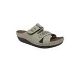 Zerhan 2354 Kadın Krem Cırtlı Günlük Kullanım Dolgu Topuk Terlik thumbnail 2