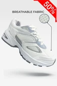 Kadın Beyaz Spor Ayakkabı Günlük Rahat Air Taban Sneaker N110 - 1