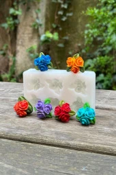Gül Mini Altılı Silikon Mum Kalıbı - 2