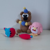 Amigurumi Örgü Oyuncak uyku Bebekleri ve Tilki Anahtarlık Kırmızı - 2