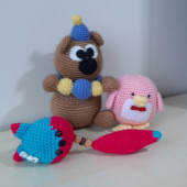 Amigurumi Örgü Oyuncak uyku Bebekleri ve Tilki Anahtarlık Kırmızı - 3