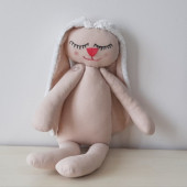 Peluş Oyuncak El Dikimi Uyku Tavşanı Çiçekli Elbiseli - 3