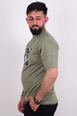Cazador 24YCEEO04088 Haki Erkek Relax Fit Bisiklet Yaka Baskılı Rahat Kesim Tşört - 2