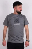 Cazador 24YCEEO04072 Gri Erkek Regular Fit Bisiklet Yaka Baskılı Normal Kesim Tşört - 1