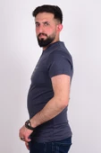 Cazador 24YCEEO04024 Antrasit Erkek Slim Fit Bisiklet Yaka Dar Kesim Yazı Detaylı Tşört - 2