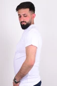 Cazador 24YCEEO04266 Beyaz Erkek Slim Fit Bisiklet Yaka Dar Kesim Kabartma Baskılı Tşört - 2