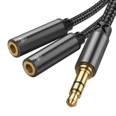 Joyroom SY-A04 Splitter Y Kulaklık Ayırıcı Ses Kablosu 0,2 m-Siyah - 1