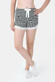 Siyah Beyaz Loya Start Geometrik  Şort Pijama Altı - 1