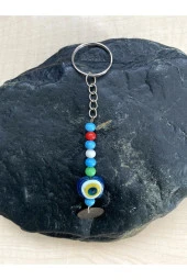 VİNTAGE NAZAR BONCUKLU ANAHTARLIK ÇANTA SÜSÜ DUVAR SÜSÜ - 1