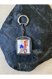 VİNATGE AVRUPA HAREKETLİ GÖRÜNTÜLÜ PLASTİK ANAHTARLIK - 1