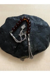 TOZ KEHRİBAR ZAZA TESBİH KARARMAYAN PÜSKÜLLÜ KAPSÜL KESİM TESBİH - 1