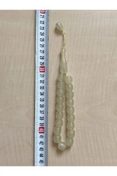 BİLEK BOY BEYAZ TOZ KEHRİBAR TESBİH KAPSÜL KESİM TESBİH - 2