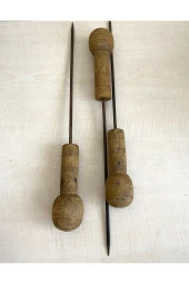 Büyük Boy 1 Adet Antika Rufai Zikir Şişi Ahşap Saplı Şiş - 1