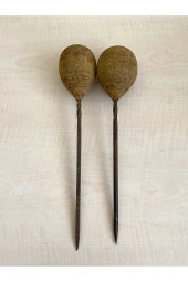 Yuvarlak Topuz 1 Adet Antika Rufai Zikir Şişi Ahşap Saplı Şiş no 45 - 3