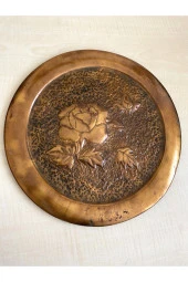 VİNTAGE BAKIR TABAK ÇİZİKLER MEVCUT DUVAR TABAĞI - 2