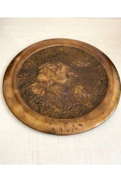 VİNTAGE BAKIR TABAK ÇİZİKLER MEVCUT DUVAR TABAĞI - 3