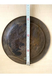 VİNTAGE BAKIR TABAK ÇİZİKLER MEVCUT DUVAR TABAĞI - 5