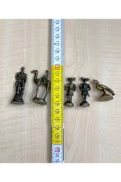 VİNTAGE 5 ADET PİRİNÇ BİBLO VİTRİN SÜSÜ - 1