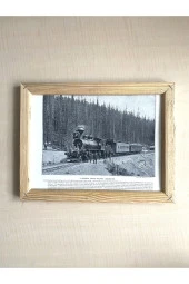 CAMSIZ ÇİFT TARAFLI AHŞAP ÇERÇEVELİ DİJİTAL BASKI RESİM CANADIAN LOCOMOTIVE VE BRİDGES - 1