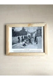 CAMSIZ ÇİFT TARAFLI AHŞAP ÇERÇEVELİ DİJİTAL BASKI RESİM TABLO SOLDIER'S POST BAG POST OFFİCE LONDON - 1