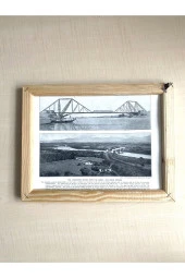 CAMSIZ ÇİFT TARAFLI AHŞAP ÇERÇEVELİ DİJİTAL BASKI RESİM CANADIAN LOCOMOTIVE VE BRİDGES - 2