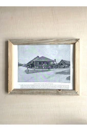 CAMSIZ ÇİFT TARAFLI AHŞAP ÇERÇEVELİ DİJİTAL BASKI RESİM TABLO MUAR KARAKOL VE JAMAICA - 1