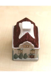 VİNTAGE PORSELEN EV KAPAKLI BİBLO DEKORATİF KUTU NO 13 - 1