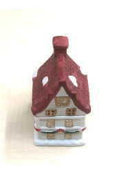 VİNTAGE PORSELEN EV KAPAKLI BİBLO DEKORATİF KUTU NO 14 - 2