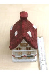 VİNTAGE PORSELEN EV KAPAKLI BİBLO DEKORATİF KUTU NO 14 - 3