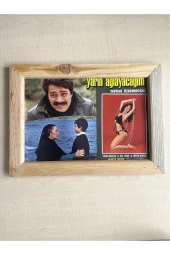 AHŞAP ÇERÇEVELİ İNCE KARTON YEŞİLÇAM FİLM KARTPOSTALI KADİR İNANIR YAPRAK ÖZDEMİROĞLU NO 45 - 1