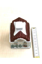 VİNTAGE PORSELEN EV KAPAKLI BİBLO DEKORATİF KUTU NO 13 - 3