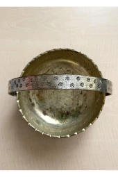 Eskilerden Gümüş Kaplama Bakır Şekerlik Çiçek Kabartmalı Bakır Sepet - 1