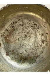 Eskilerden Gümüş Kaplama Bakır Şekerlik Çiçek Kabartmalı Bakır Sepet - 4